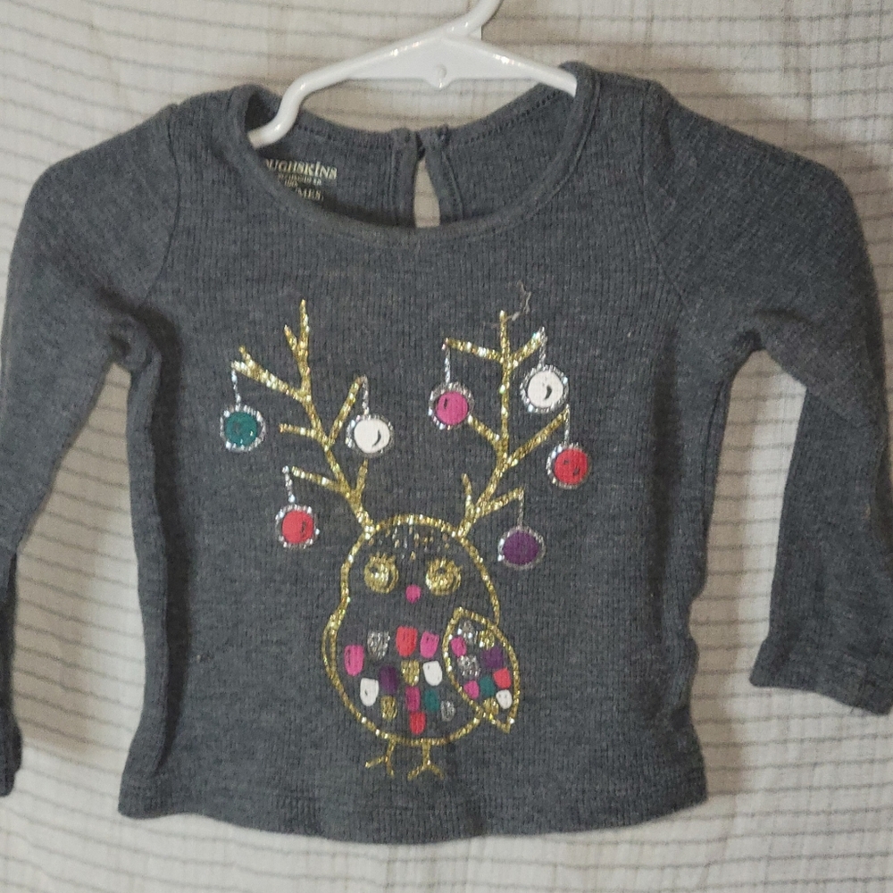 Toughskins gray long sleeve baby girls size 18months